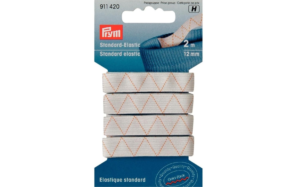 Prym Bande élastique Standard 12 mm, Blanc