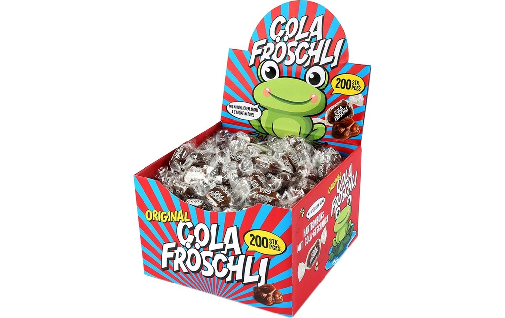 Cola Fröschli Bonbons Boîte de grenouilles au cola 1200 g