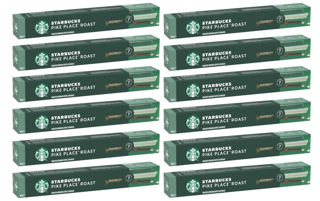 Starbucks Capsules de café Pike Place Roast 12 x 10 pièces