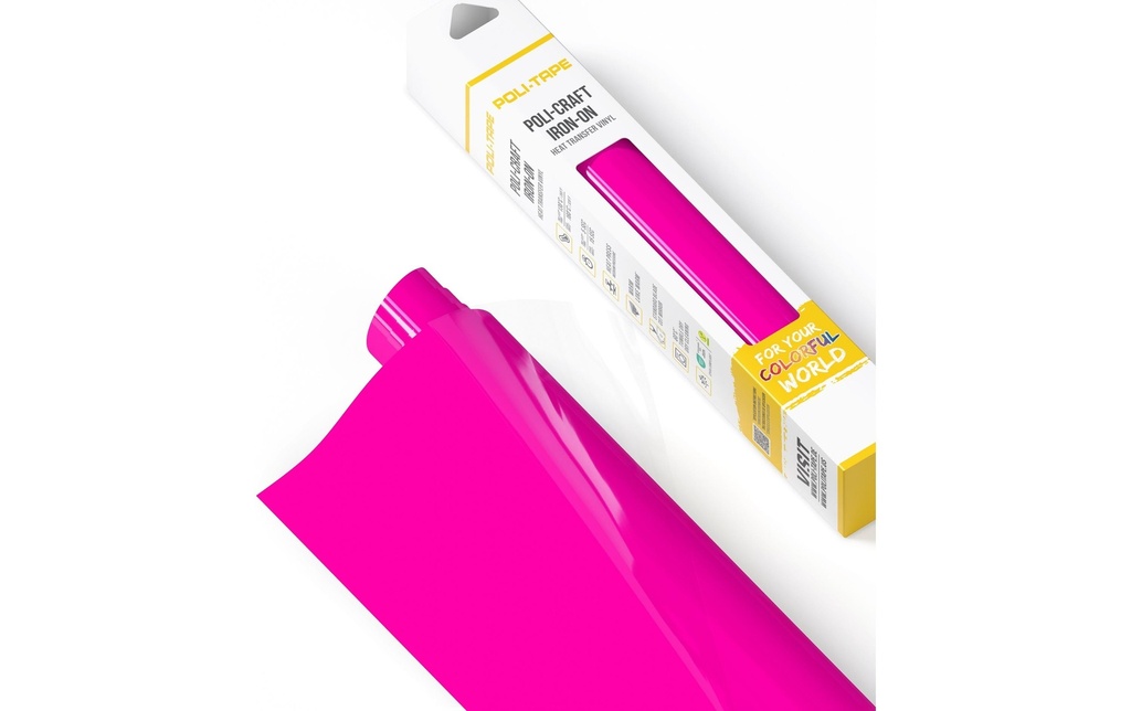 Poli-Tape Film thermocollant Poli-Flex turbo, 30.5 x 122 cm, rose fluo
