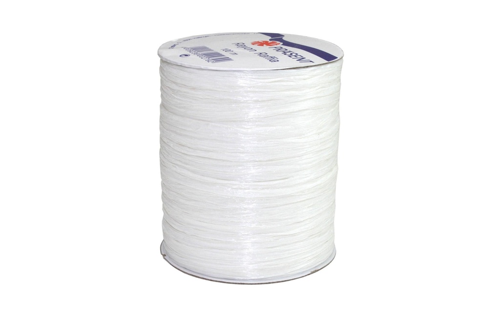 Pattberg Ruban cadeau Raffia Rayon 100 m, blanc