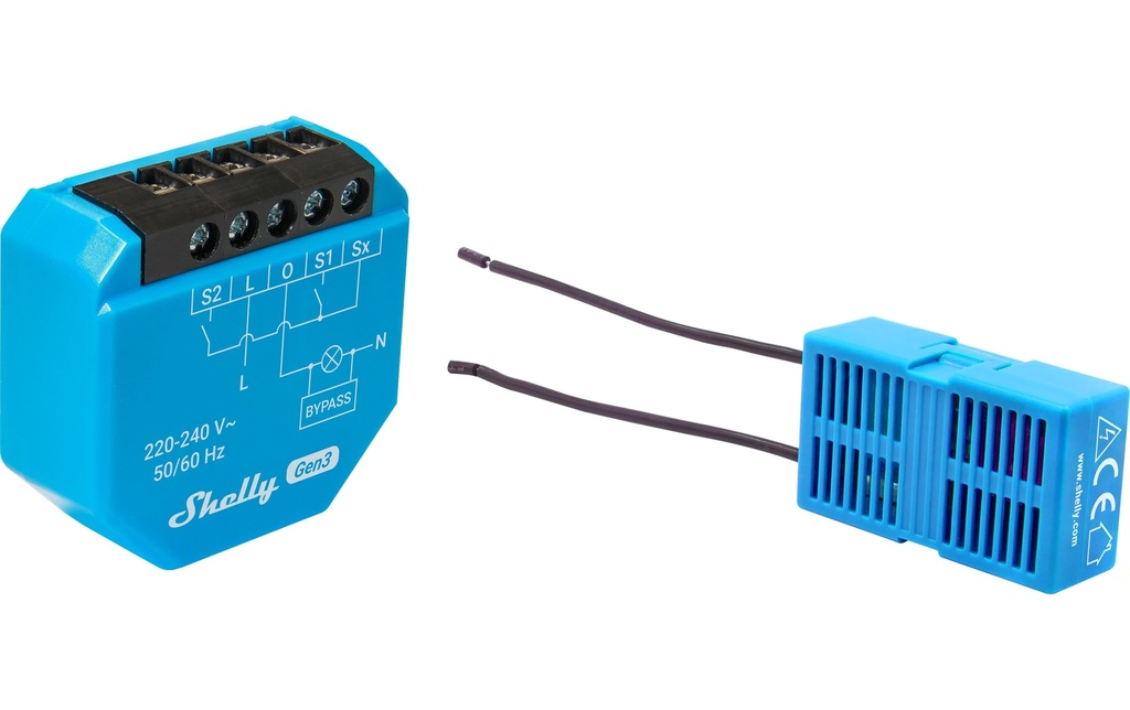 Shelly Actionneur de commutation Wi-Fi 1 l Gen3 10 A, dérivation Bluetooth
