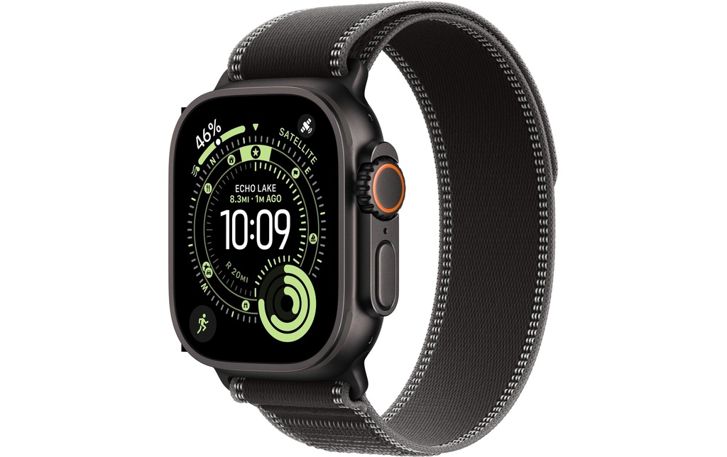 Apple Watch Ultra 3 Black Titanium Black Charcoal Trail Loop S/M