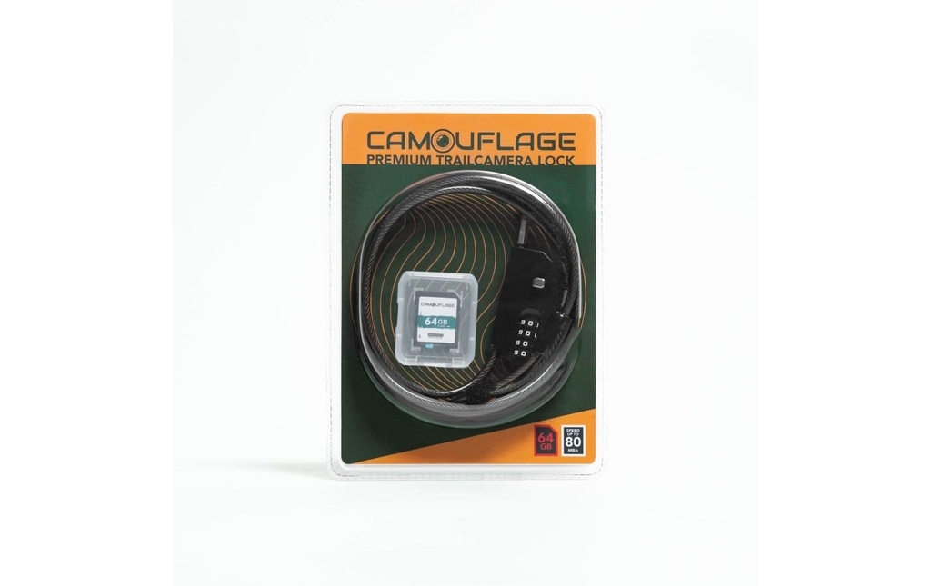 Camouflage Kit de combinaison Trailcamera Lock + SD card