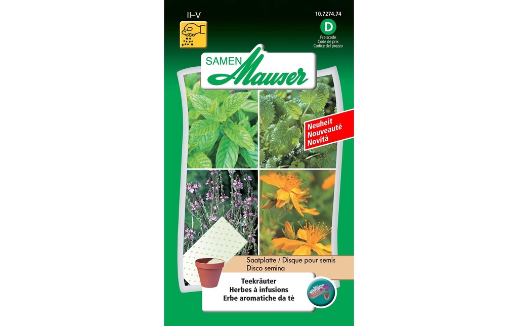 Samen Mauser Plaque de semence Urban Gardening Herbes à Thé Seed Mat (40X15)