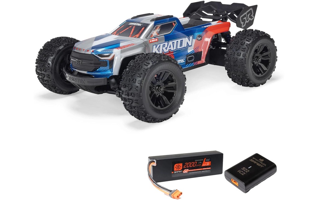 Arrma Truggy Mini Kraton 3S DSC 1:16, RTR Rouge/Bleu
