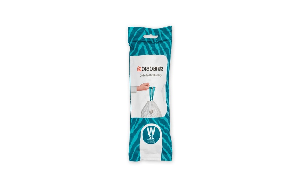 Brabantia Sac à ordures ménagères PerfectFit W 5 l, 20 Pièce/s