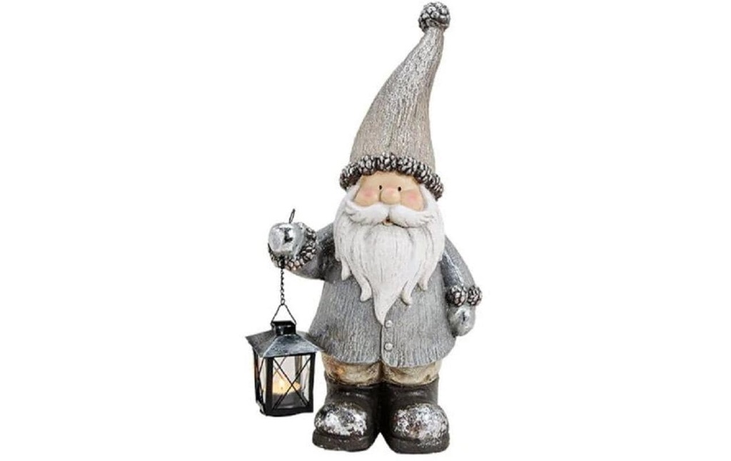 G. Wurm Bougeoir à bougie chauffe-plat Nicolas Décoration de Noël, Gris/Blanc