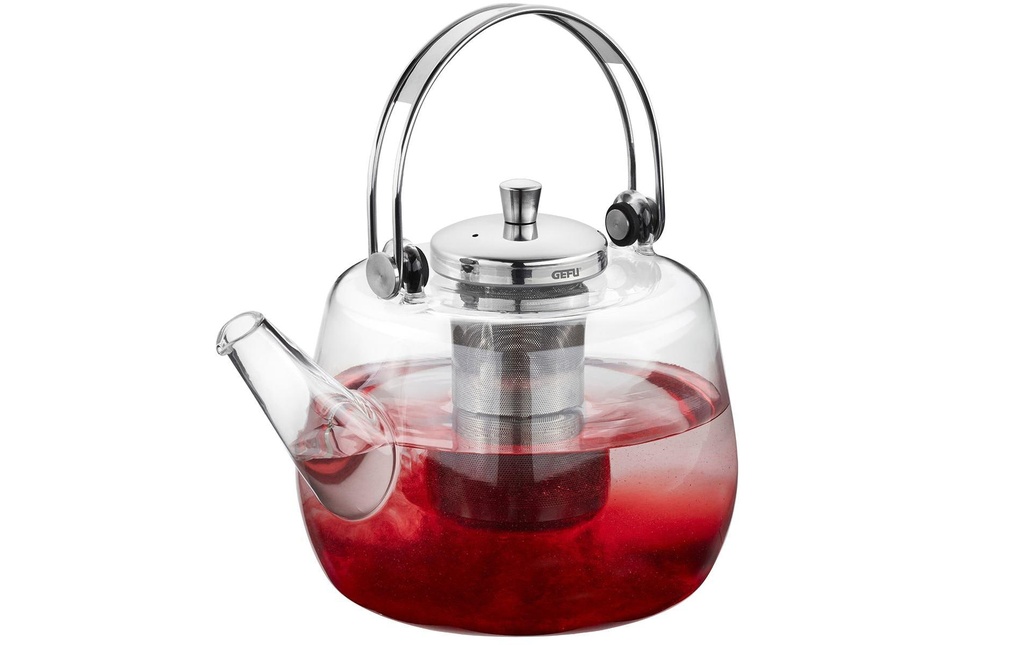 GEFU Théière Infusa 1 l, Transparent/Argenté