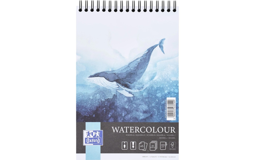 Oxford Bloc aquarelle 20 feuilles, A5