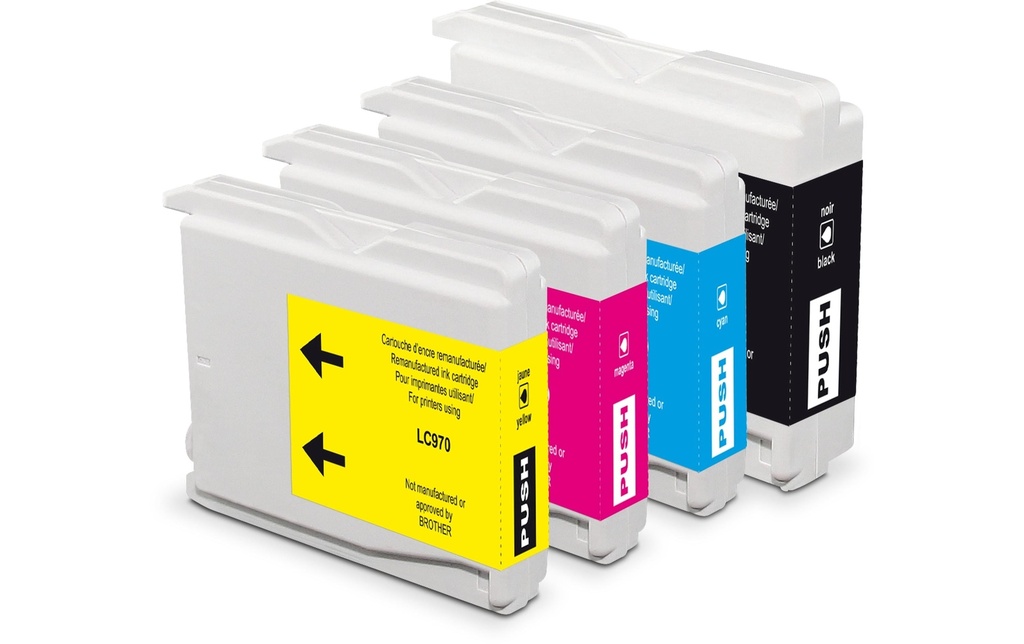 Generic Ink Encre Brother LC970 Multipack Magenta/Yellow/noir/Cyan