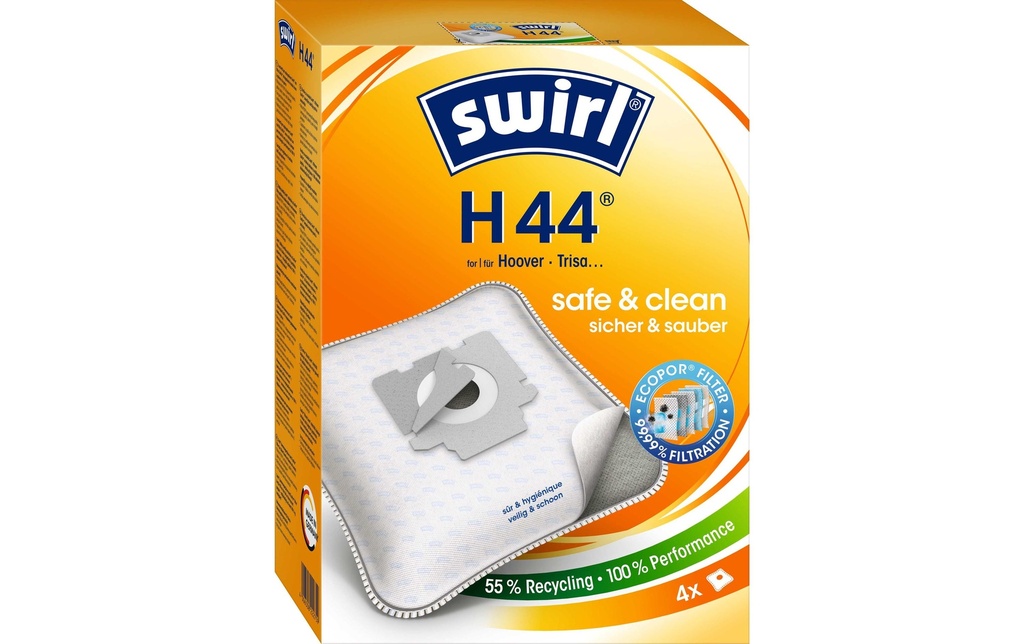 Swirl Sac filtrant pour aspirateur MicroPor H44 4 Pièce/s