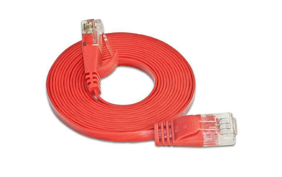 SLIM Câble patch slim RJ-45 - RJ-45, Cat 6, UTP, 20 m, Rouge