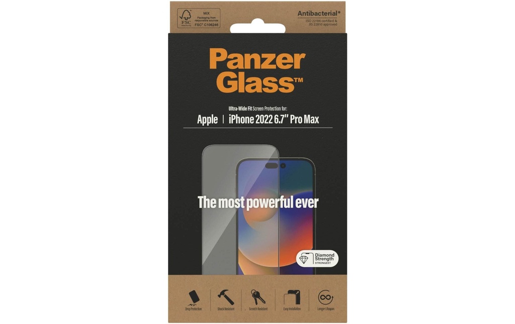 Panzerglass Protection d’écran Ultra Wide Fit iPhone 14 Pro Max