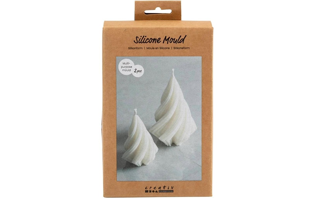 Creativ Company Moule pour bougies Silicone Sapins de Noël, 2 pièces