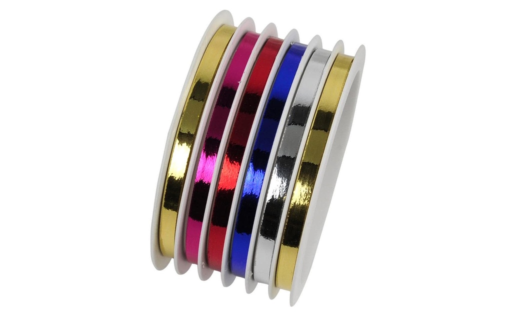 GOLDINA Ruban cadeau Multibobine métallique, 5 mm,  5 m
