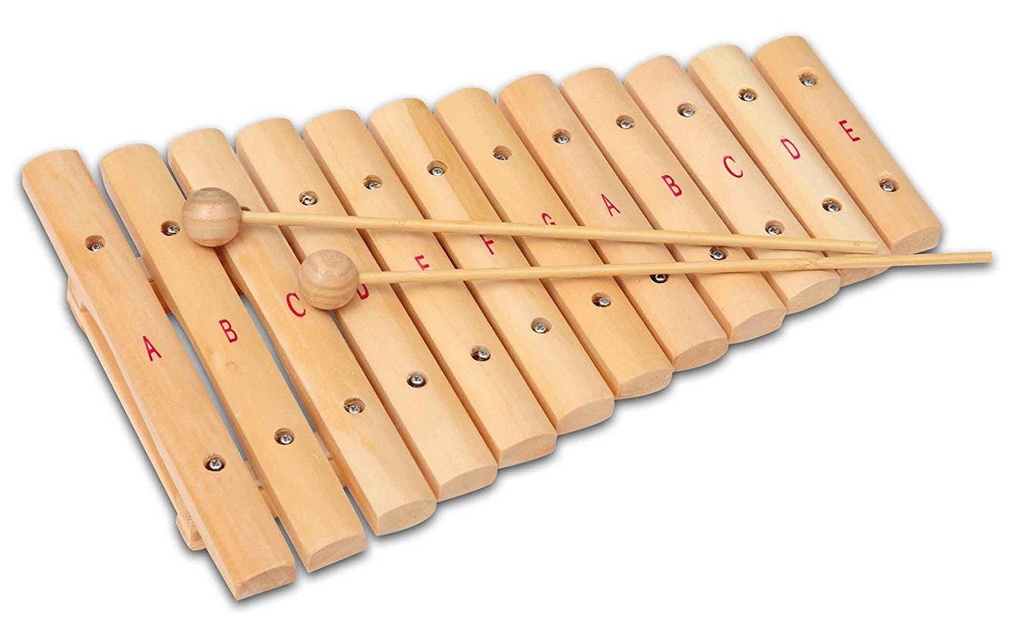 Bontempi Instrument de musique Xylophone avec 12 plaques en bois