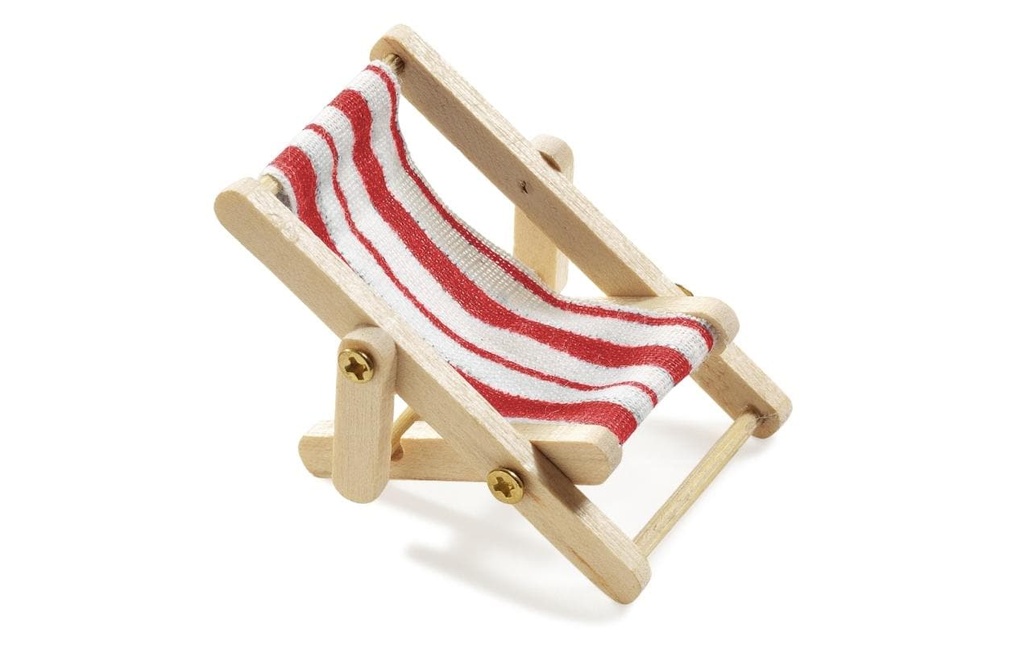 HobbyFun Mini-meubles Chaise longue 5 x 3.5 cm, rouge/blanc