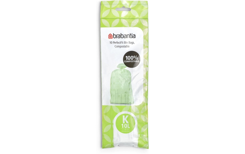 Brabantia Sacs poubelle pour déchets verts PerfectFit 10 l, 10 Pièce/s