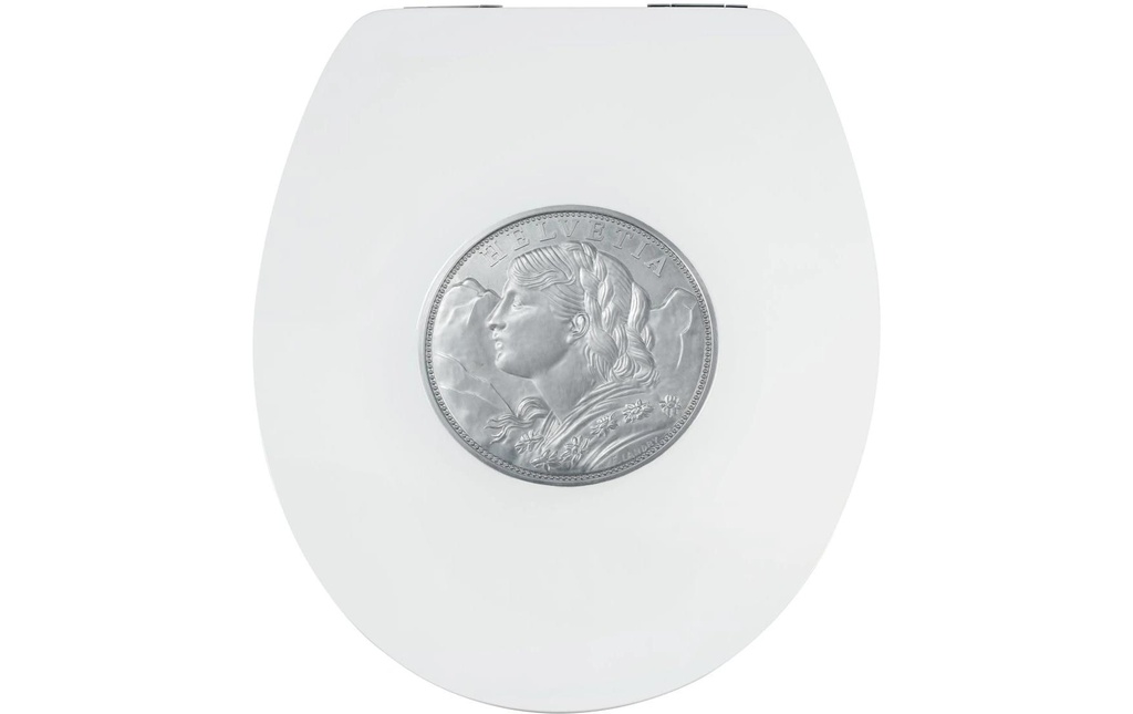 diaqua® Siège de toilette Gondo Argenté/Blanc