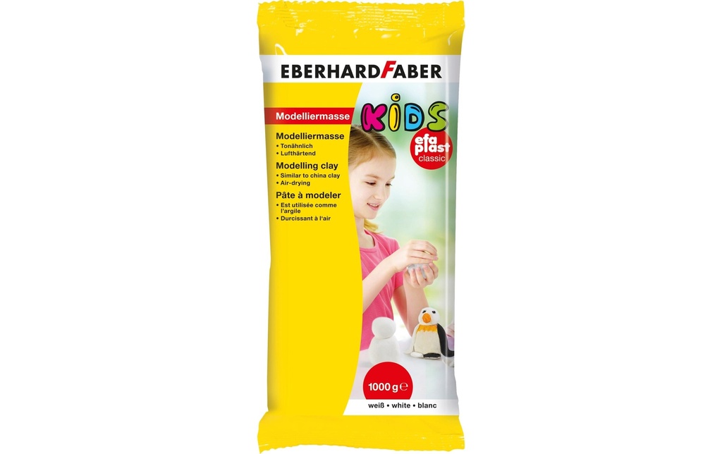 Eberhard Faber Matière à modeler EFA PLAST Kids 1 kg, blanc