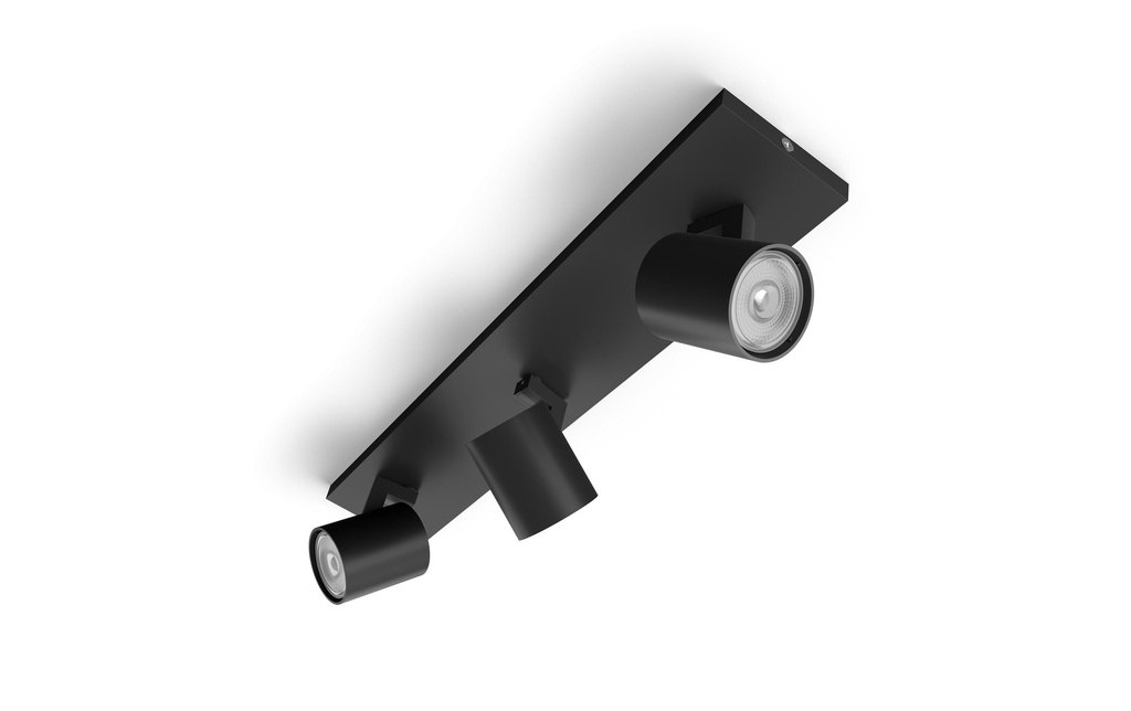 Philips Spot encastré MyLiving Runner, 3 x GU10, 20W, noir