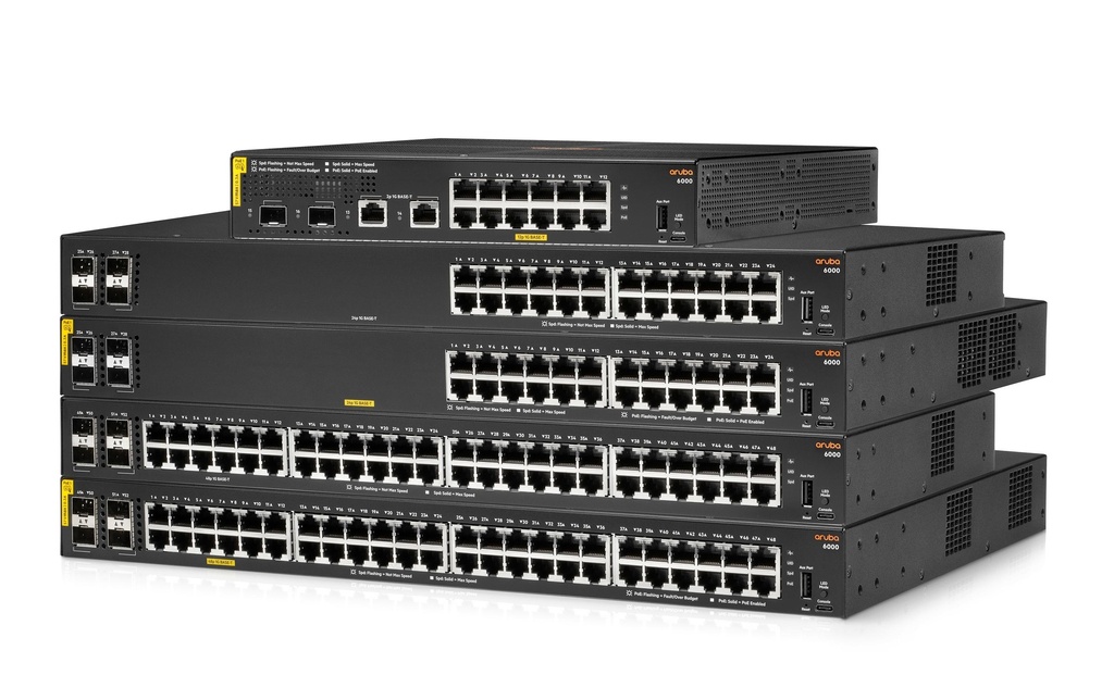 HPE Aruba Networking PoE+ Switch CX 6000 370W 28 Port