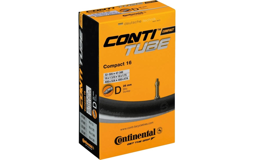 Continental Chambre à air de vélo Compact Dunlop 16