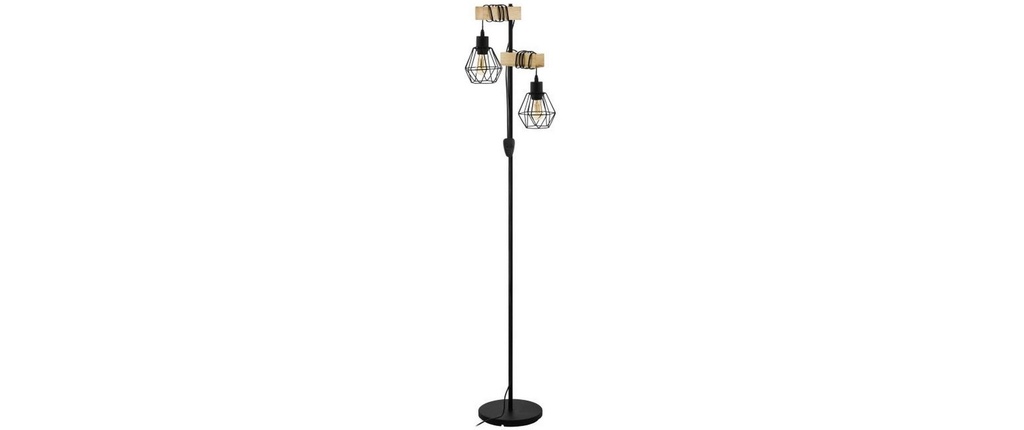 EGLO Leuchten Lampe sur pied TOWNSHEND 5 2 x E27, Noir