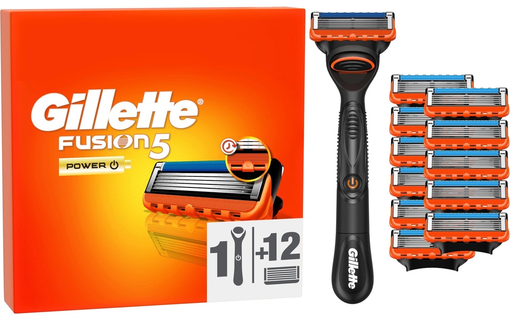 Gillette Rasoir pour hommes Gillette Fusion5 Power 12 + pièce à main