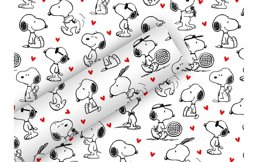 Braun + Company Papier cadeau Snoopy blanc, 2 m x 70 cm