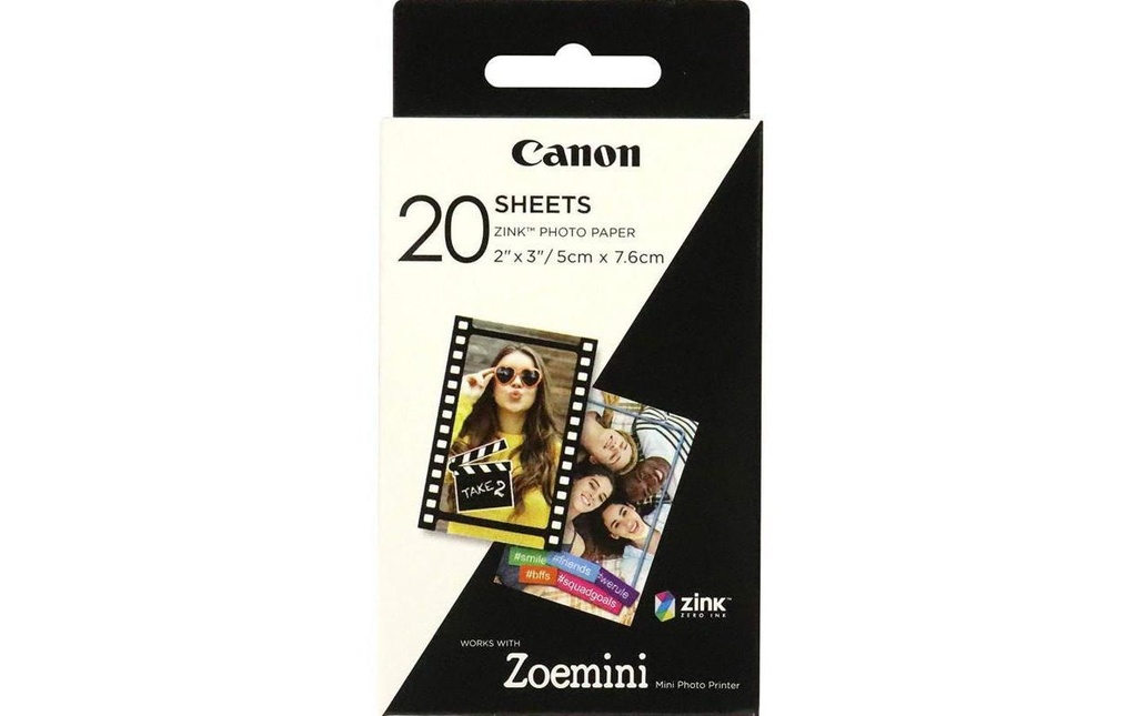 Canon Papier photo ZINK ZP-2030  autocollant, 20 feuilles
