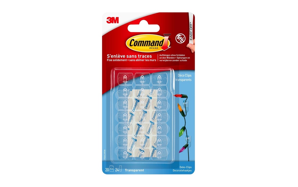 Command Crochet Command L Clips Transparent, 1.8 kg