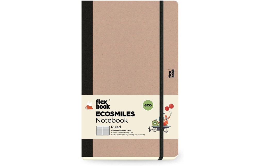 Flexbook Ordinateur portable Ecosmiles 13 x 21 cm, À lignes, Beige