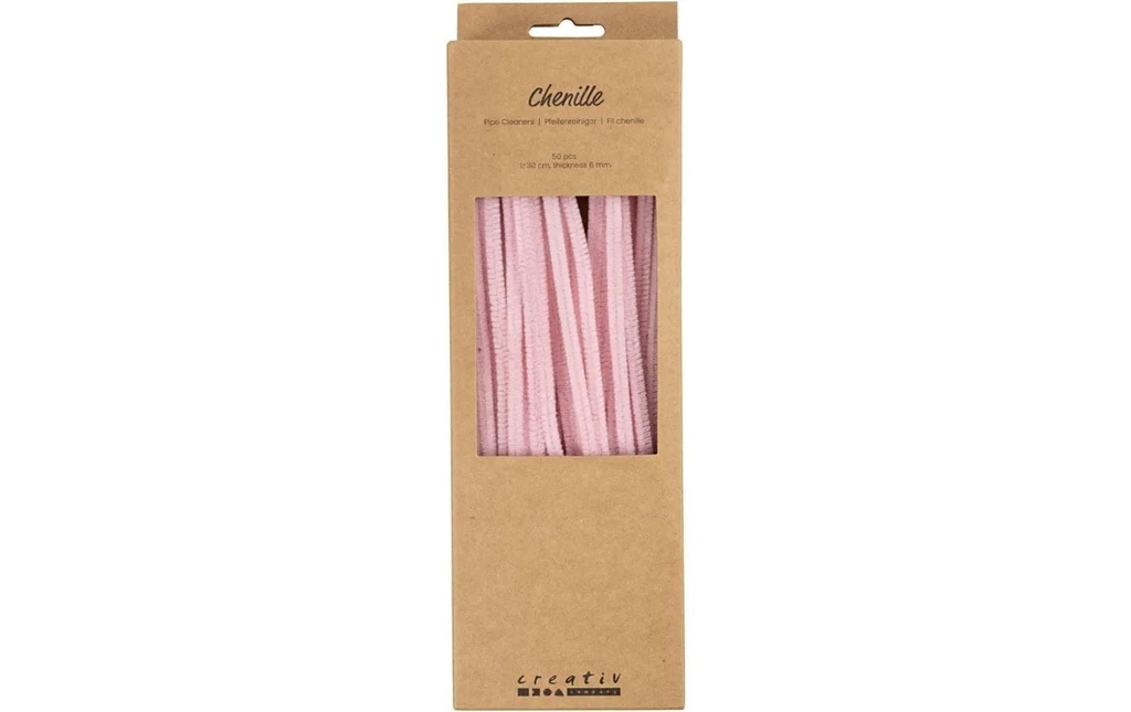 Creativ Company Fil-chenille 50 pièces, rose