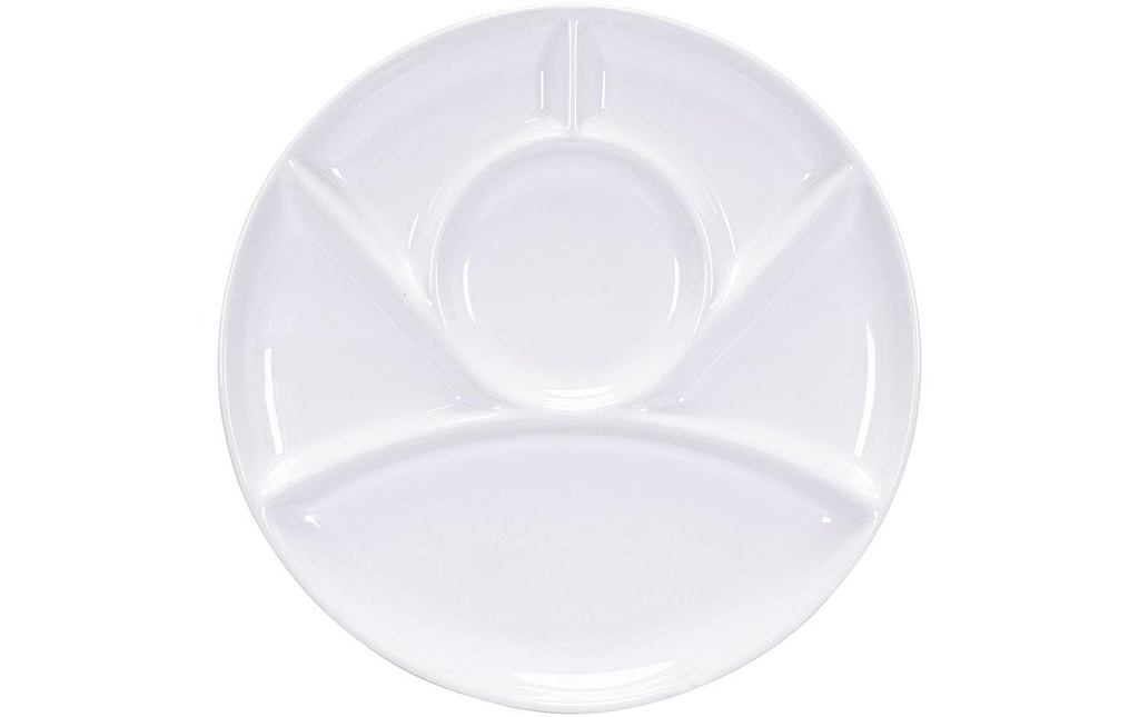 Kadastar Assiette à fondue Classic, 26 cm Blanc