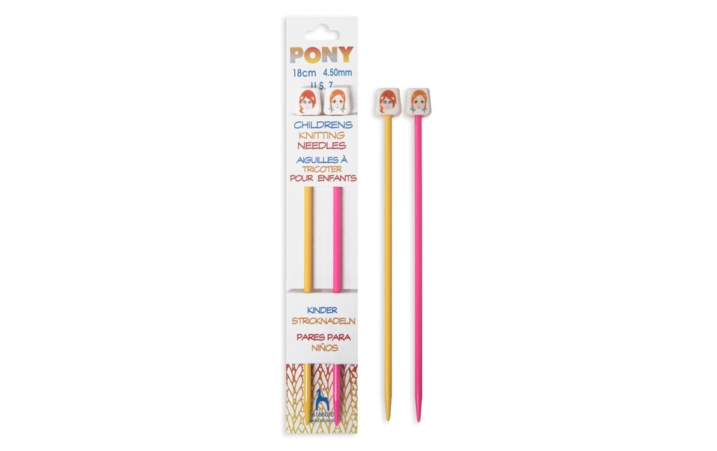 Pony Aiguilles à tricoter pour les enfants Taille 4.5, 18 cm