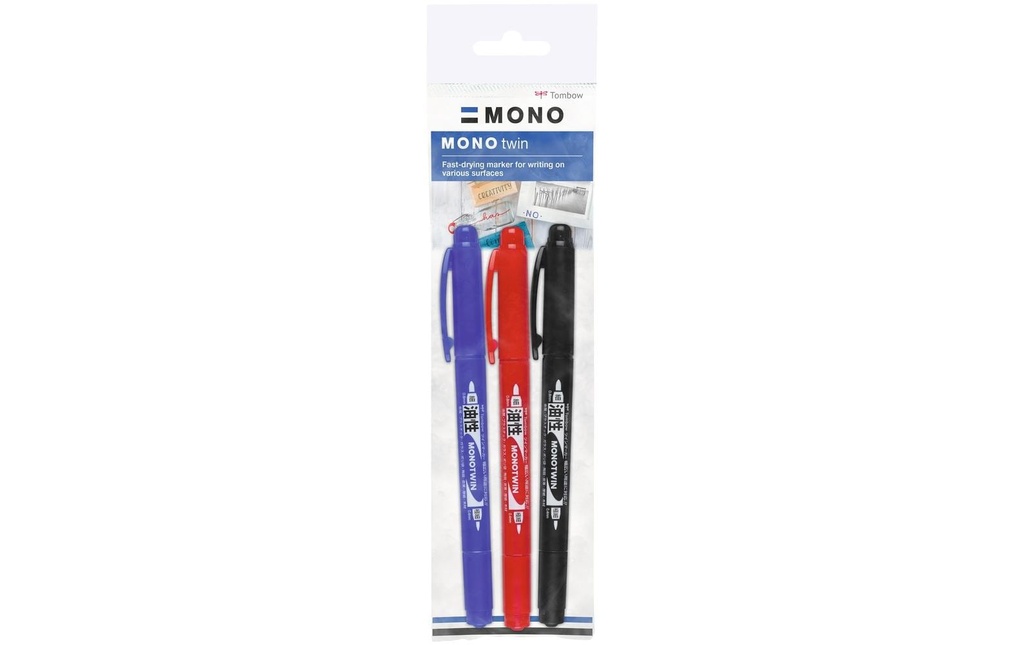Tombow Marqueur indélébile Mono Twin 3 pièces