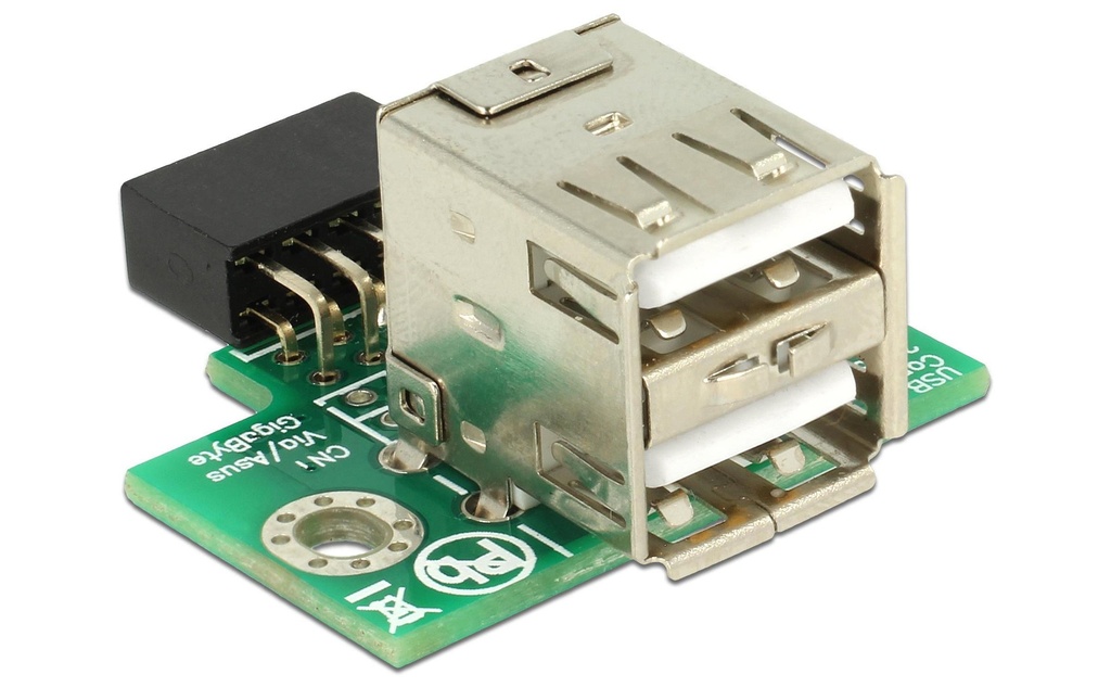 Delock Adaptateur USB 2.0 USB-A femelle – USB pinhead droites