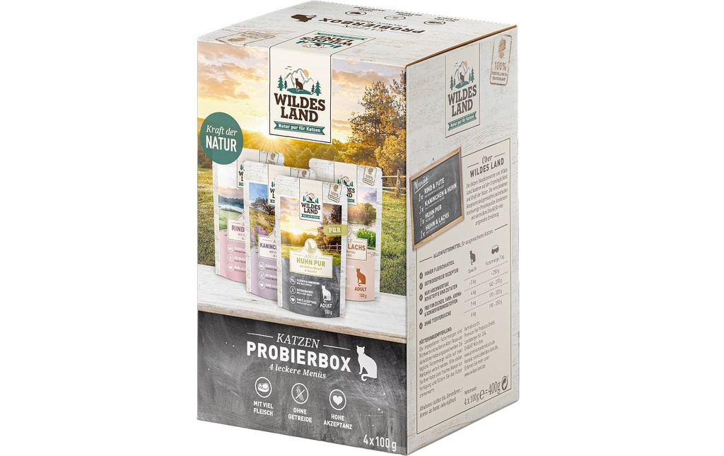 Wildes Land Adult Pouch boîte d'essai 4 x 100 g
