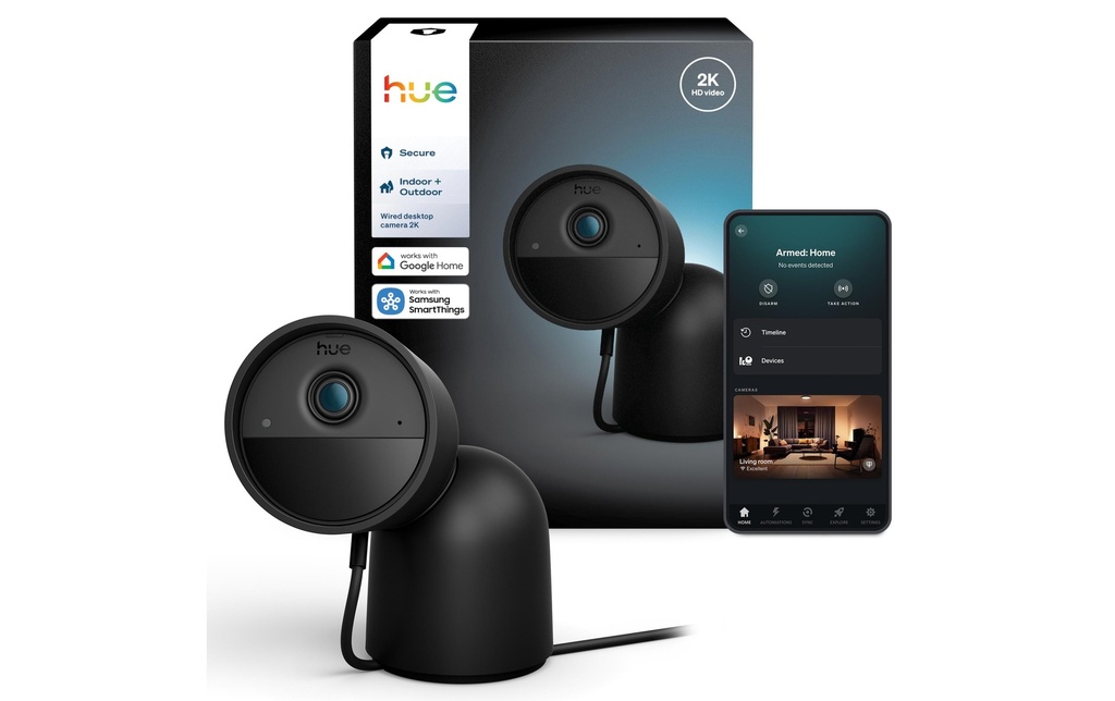 Philips Hue Caméra Secure 2k Desktop noir