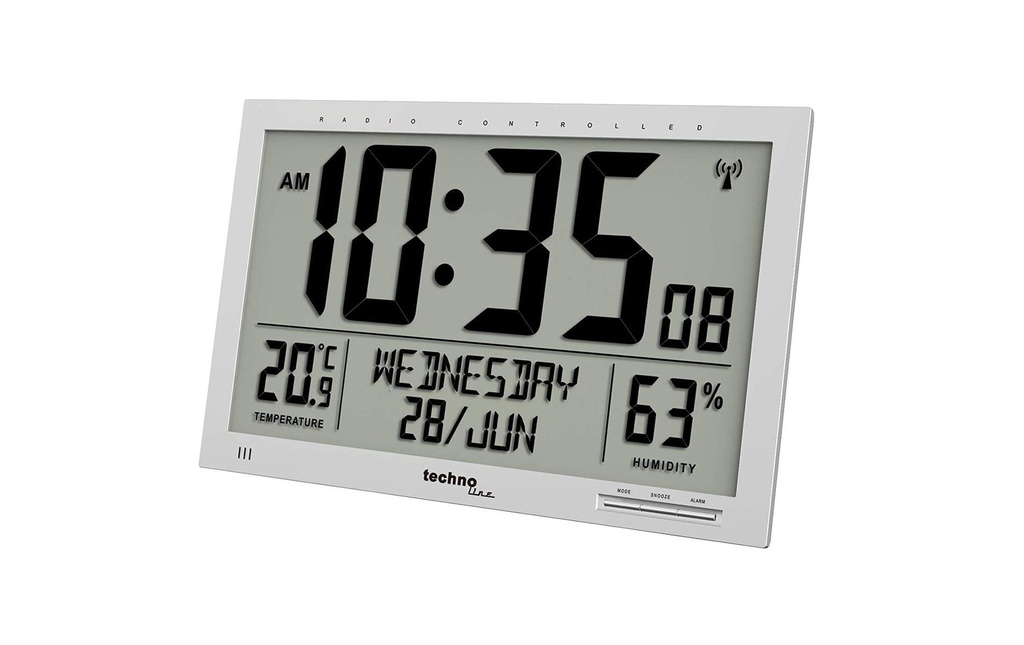 Technoline Horloge murale radio WS 8013 Gris