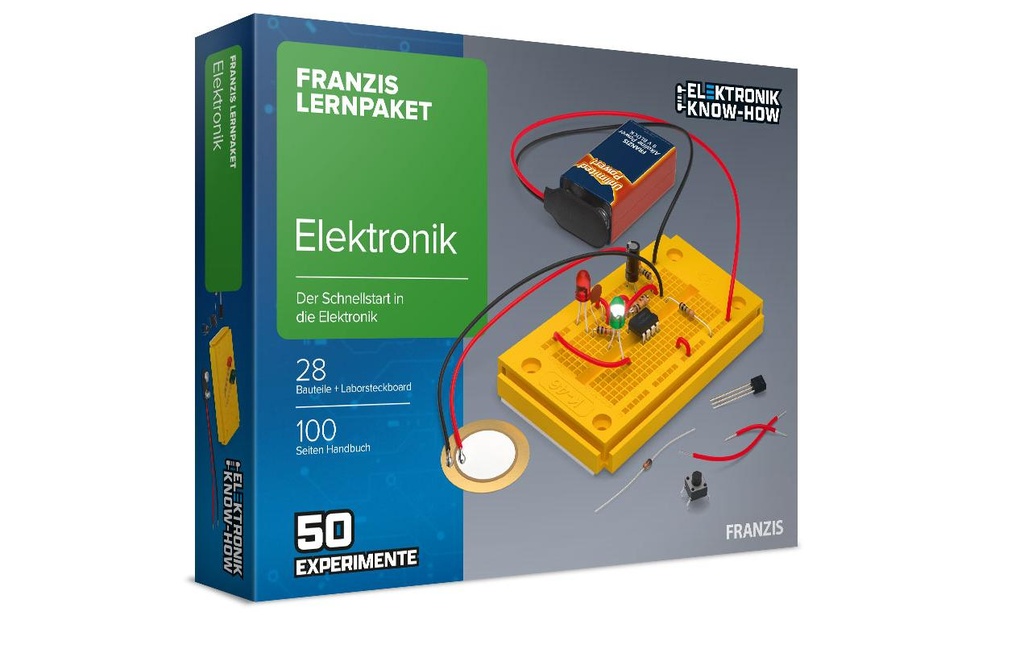 Franzis Kit d'apprentissage Elektronik avec 28 composants, allemand