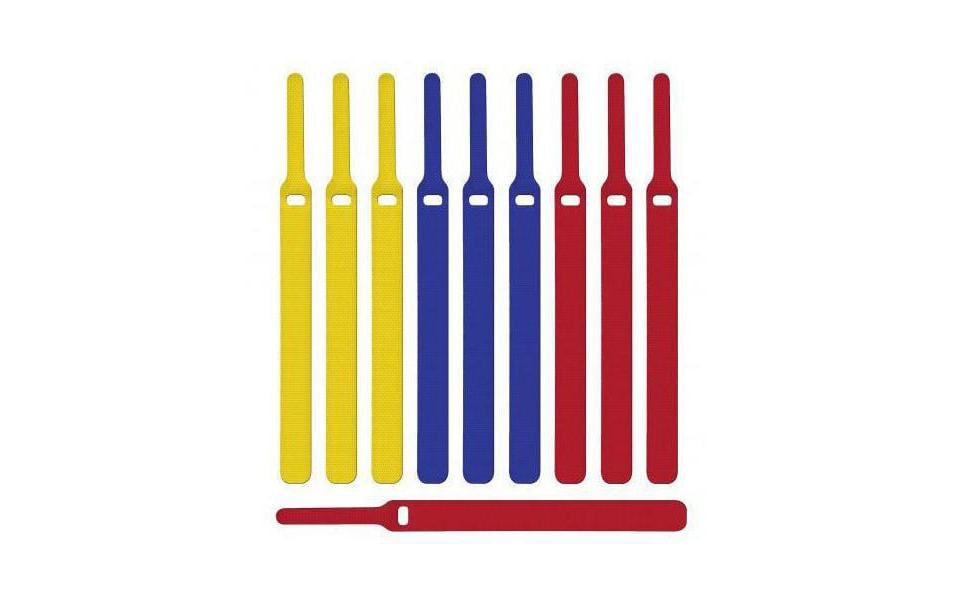 Label-the-cable Serre-câble auto-agrippant BASIC STRAPS 14 x 170 mm RGB, 10 pièces