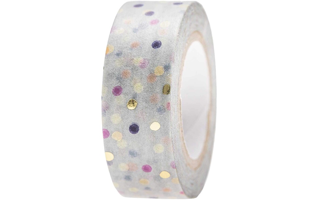 Rico Design Ruban Washi Points 1.5 cm x 10 m, Bleu Mix