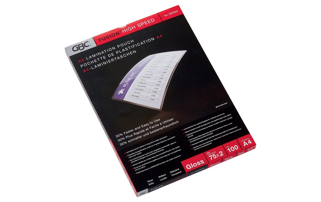 GBC Film laminé High-Speed A4, 75 µm, 100 Pièce/s, brillant