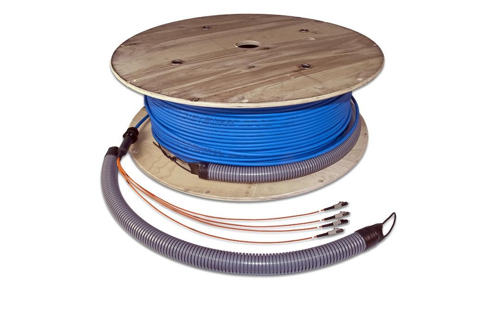 Lightwin Câble de pose à fibre optique 12x Multimode LC – LC, OM4, Simplex, 10 m