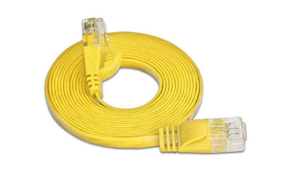 SLIM Câble patch slim RJ-45 - RJ-45, Cat 6, UTP, 1.5 m, Jaune
