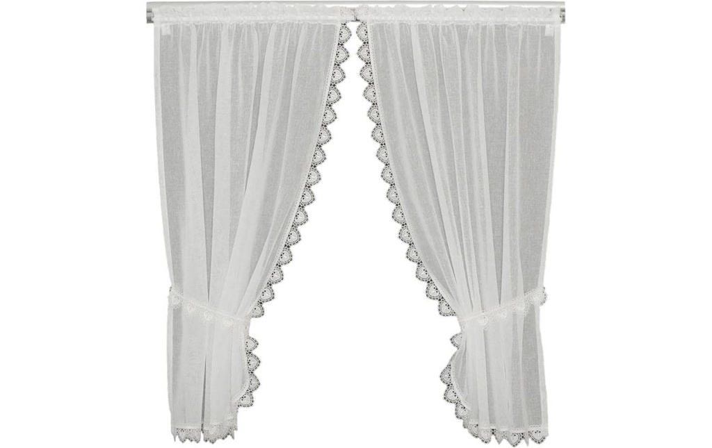 Hubatka Rideau ajouré vitrage à suspendre 95 cm x 150 cm, Offwhite