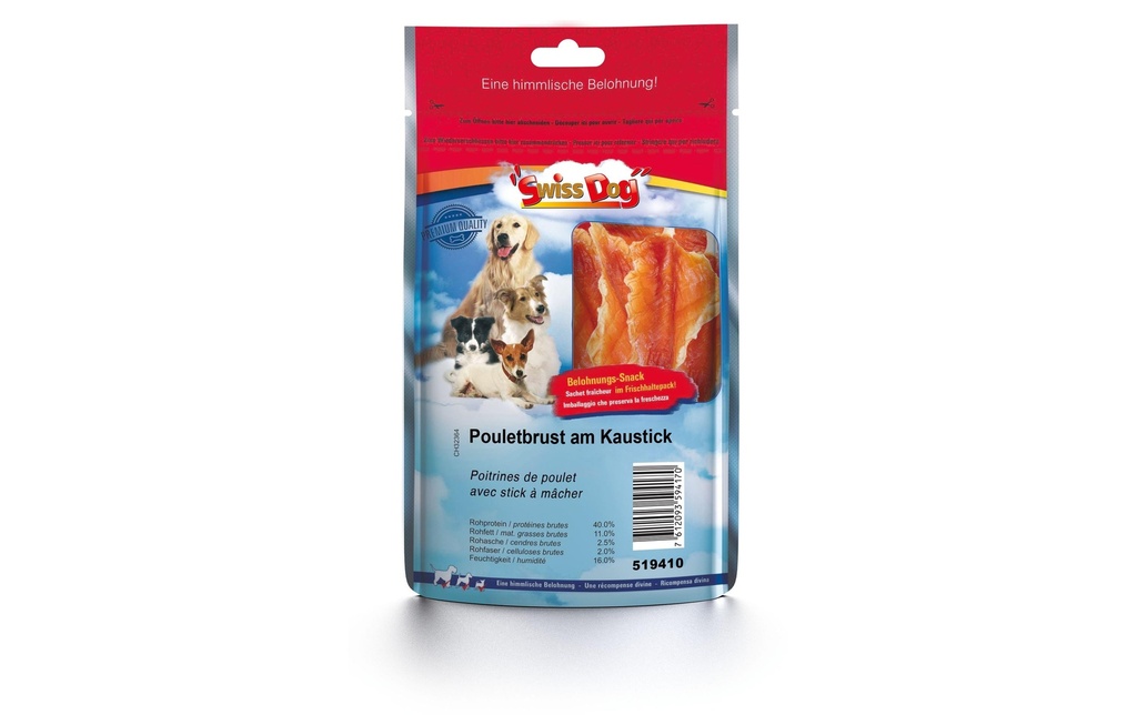SwissDog Produit à mâcher  Poitrine de poulet au bâtonnet à mâcher 100 g